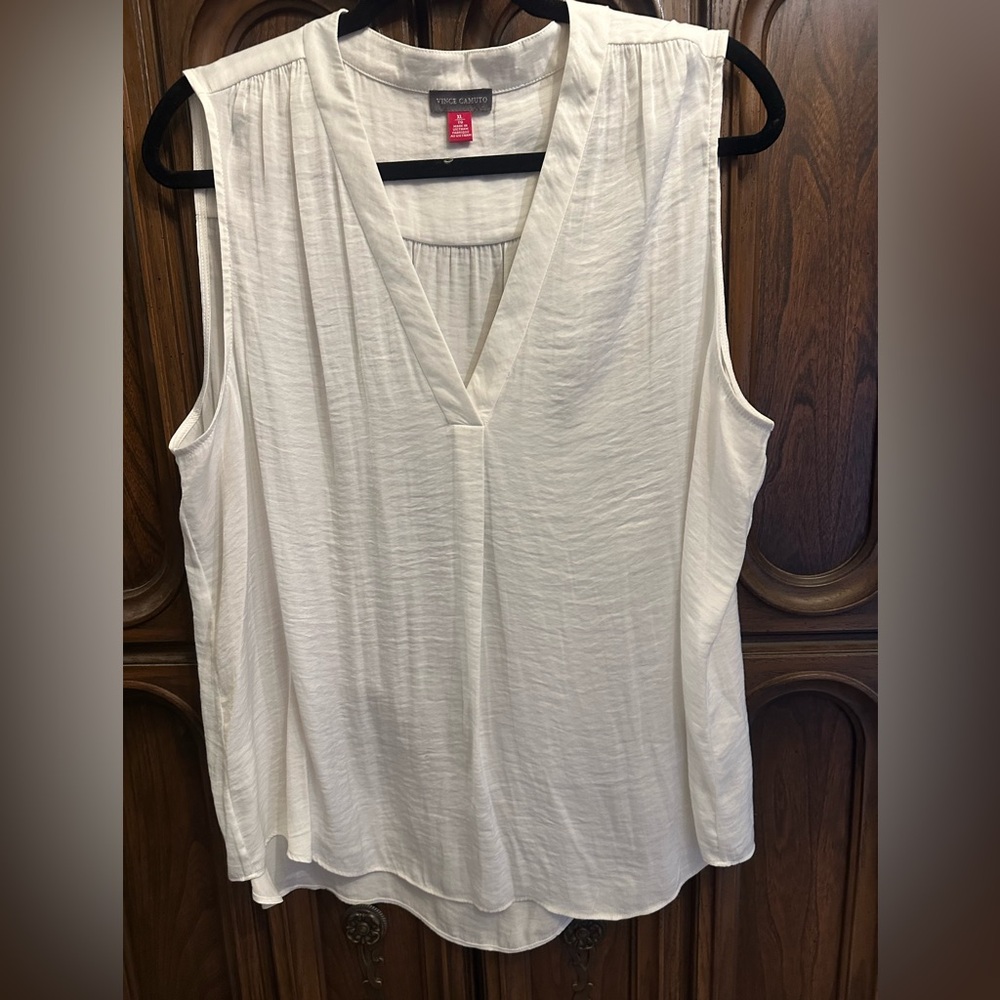 Vince Camuto White Sleeveless Blouse